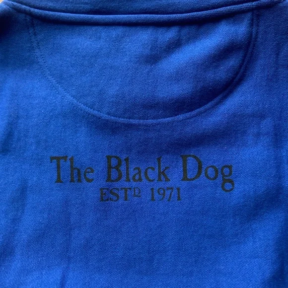The Black Dog Mock Neck Royal Blue Pullover Heavy Sweatshirt Mens Medium Pockets - Picture 10 of 10